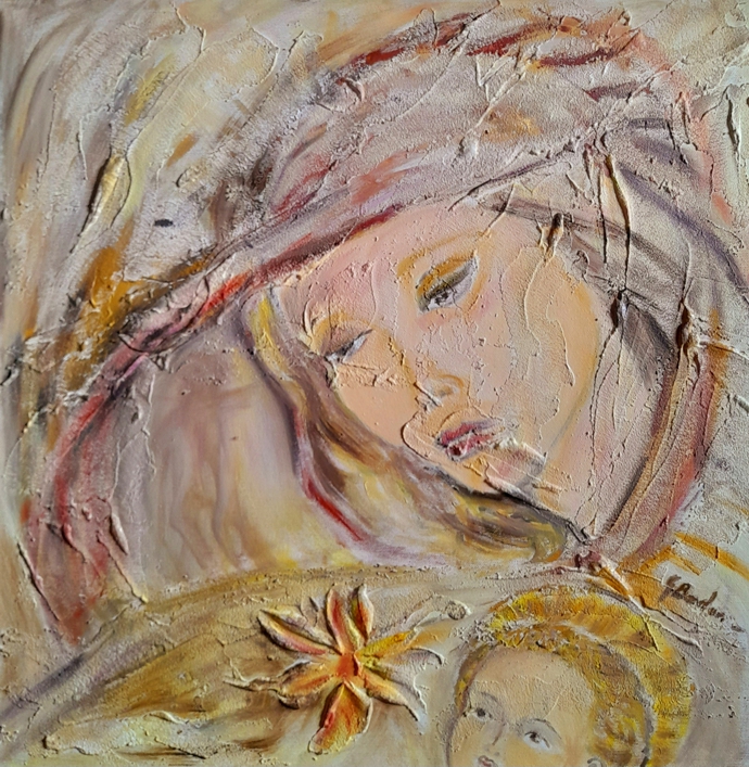 madonna con fiore